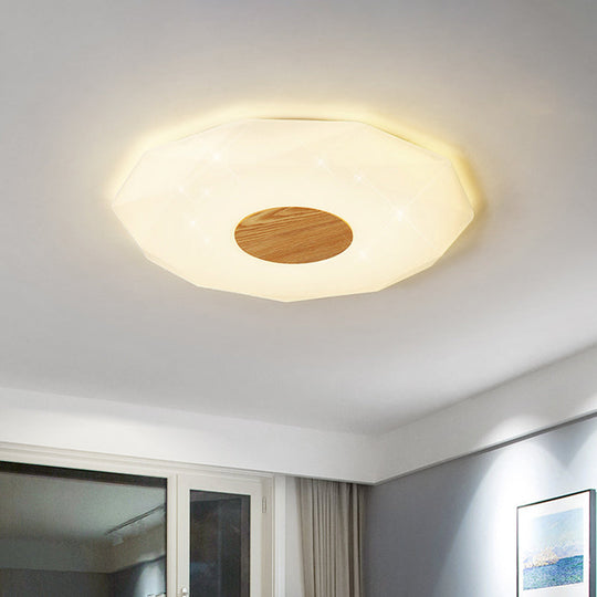 Modern Polygon Acrylic Flush Mount Led Ceiling - 14.5’/18.5’/22.5’ Width Warm/White Light