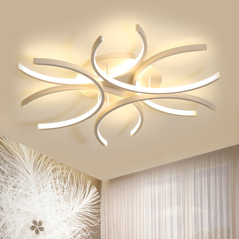 Modern Flower Acrylic Led Ceiling Light In Warm Or White - 23.5’/31.5’/39’ Wide