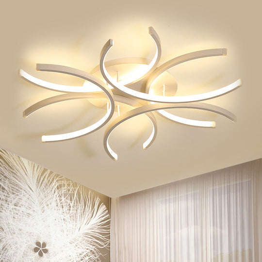 Modern Flower Acrylic Led Ceiling Light In Warm Or White - 23.5’/31.5’/39’ Wide