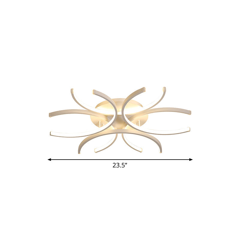 Modern Flower Acrylic Led Ceiling Light In Warm Or White - 23.5’/31.5’/39’ Wide