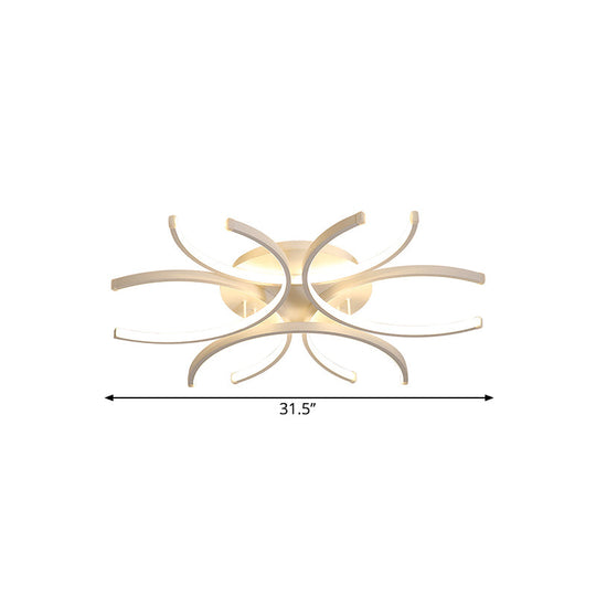 Modern Flower Acrylic Led Ceiling Light In Warm Or White - 23.5’/31.5’/39’ Wide