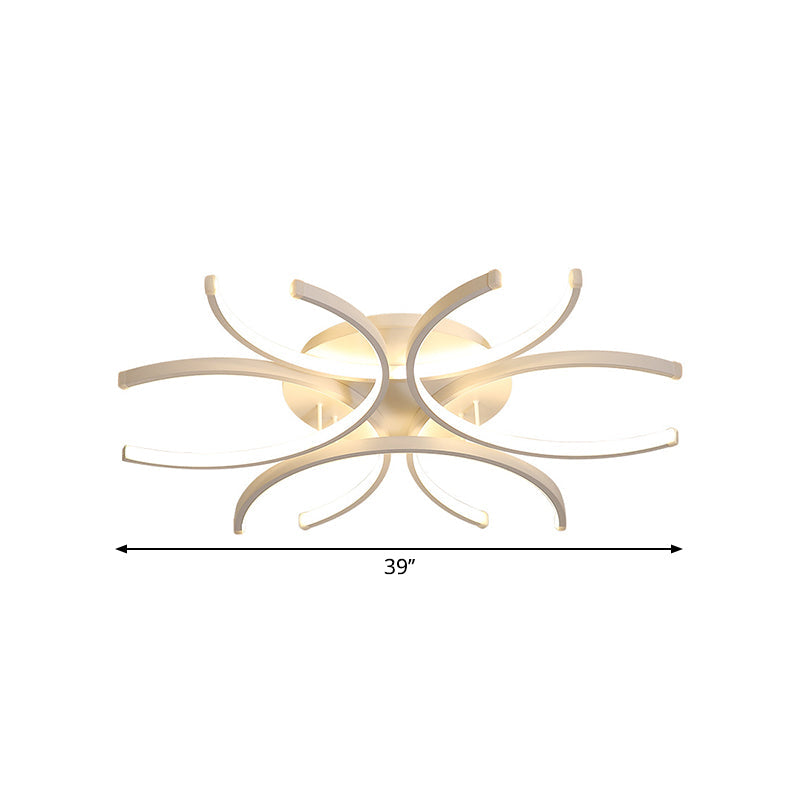 Modern Flower Acrylic Led Ceiling Light In Warm Or White - 23.5’/31.5’/39’ Wide