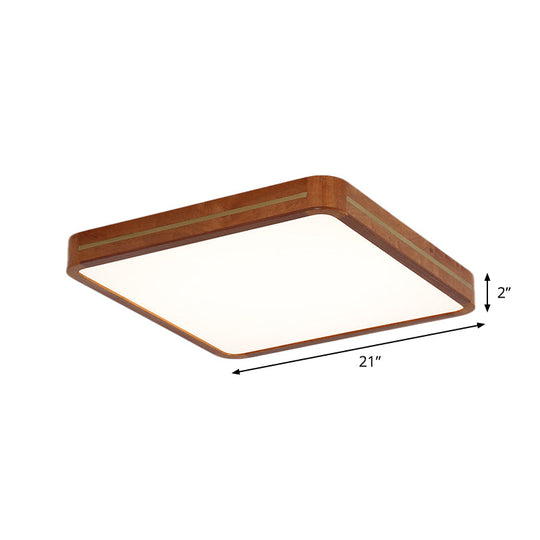 Brown Modern Square/Rectangle Ceiling Light Acrylic Led Flush Mount - 17’/21’/25.5’ Length