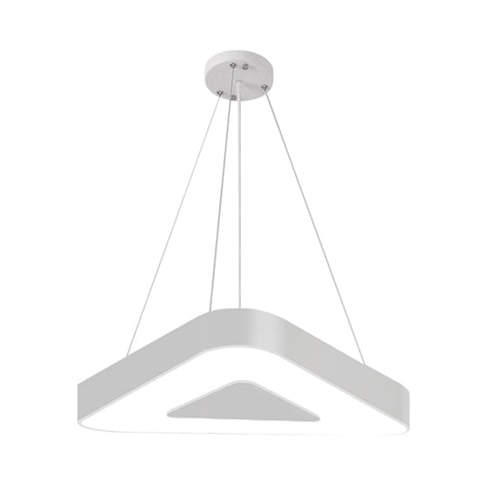 Modern Triangle Pendant Lamp With Led Lighting For Offices - Available In White Or Black Finish