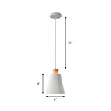 Modern Bucket Pendant Lamp In Metallic White Finish - Stylish Hanging Light For Hallway With