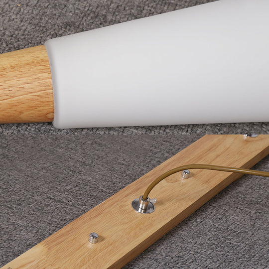 Opal Glass Slim Cone Pendant Light In White - Simple Style For Corridors