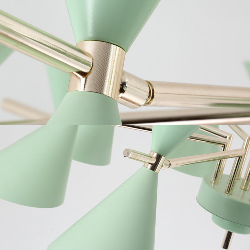 Nordic Style Metal Horn Chandelier With 6 Lights - Perfect For Girls Bedroom