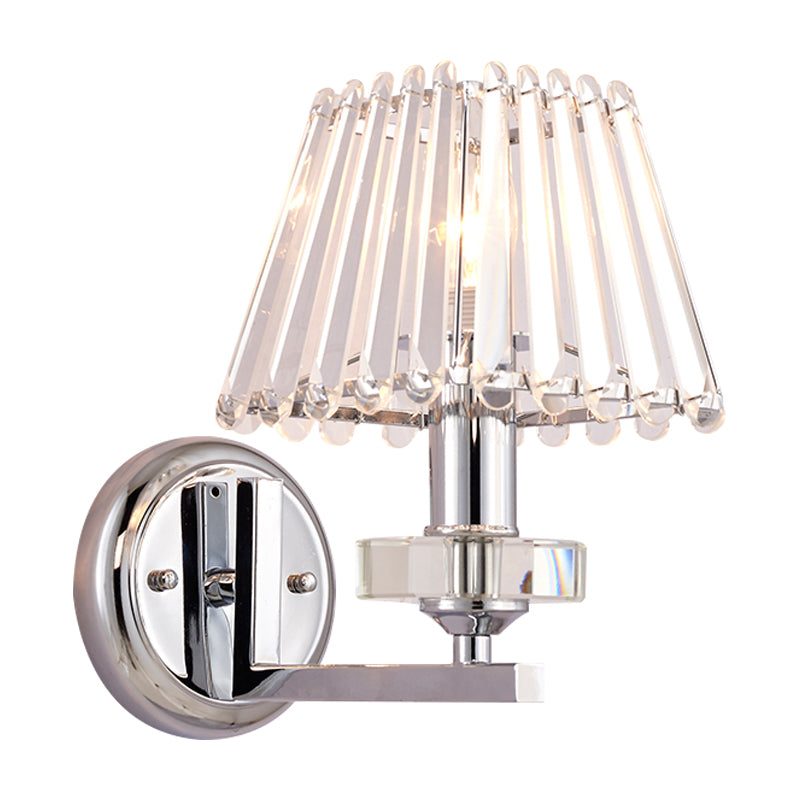 Modern Pyramid Crystal Wall Light With Chrome Finish For Living Room Décor