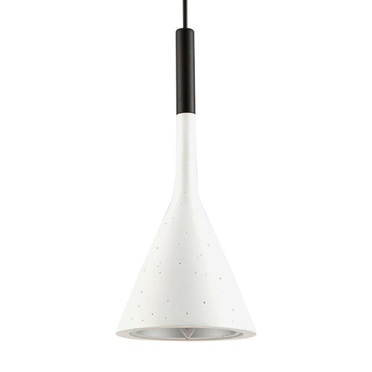 Sleek Conical Pendant Light - Iron Simple Style Monochrome Dining Table Lamp
