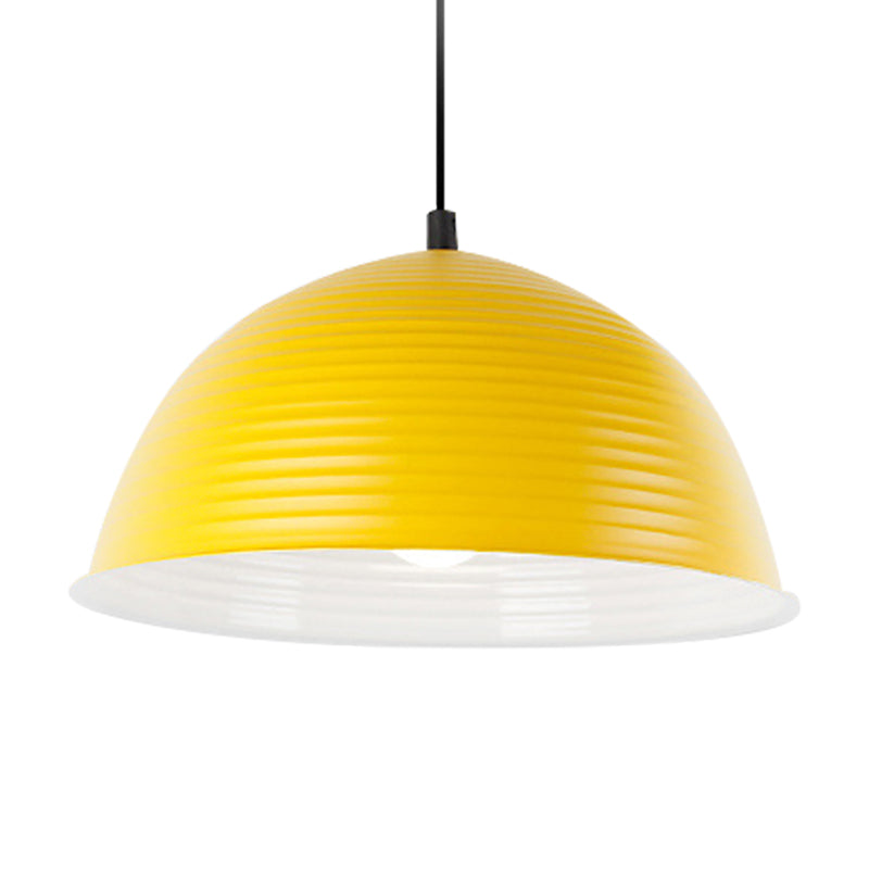 Cafe Store Ridged Domed Pendant Light - Aluminum 12/16 1 Nordic Style Suspension Lamp