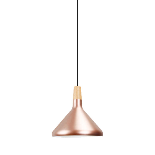 Modern Rose Gold Pyramid Pendant Lamp For Study Room