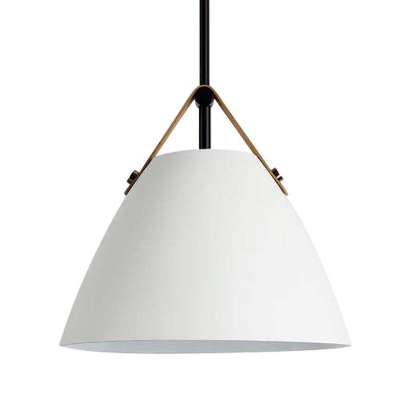 Modern Nordic Curved Coolie Pendant Light - Aluminum Hanging Lamp Single Black/Blue/Grey/Pink/White
