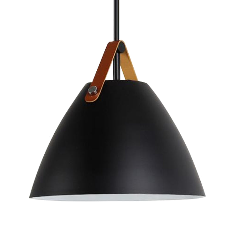 Nordic Curved Coolie Pendant Light - Sleek Aluminum Hanging Lamp In Chic Black/Blue/Grey/Pink/White