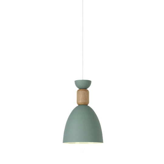 Macaron Dining Room Suspended Light Fixture With Metal And Wood Accents