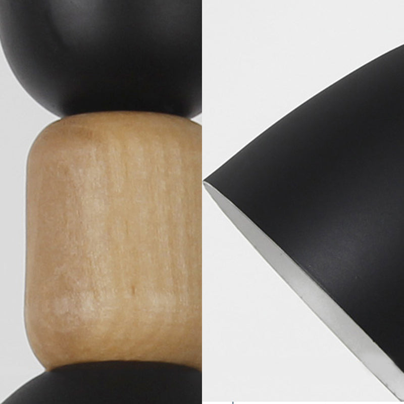 Macaron Dining Room Suspended Light Fixture With Metal And Wood Accents