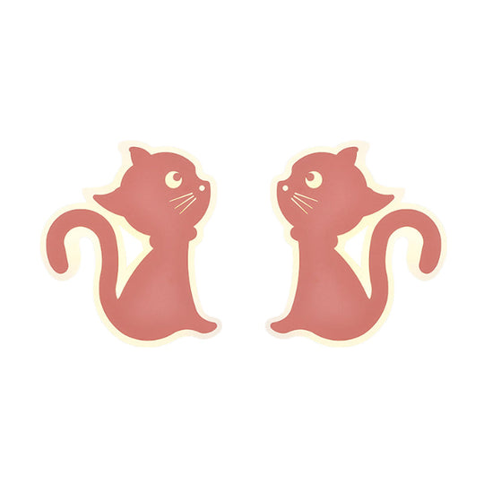 Sleek Metal Kitten Wall Light - Vibrant Macaron Colors For Bedroom Or Kindergarten