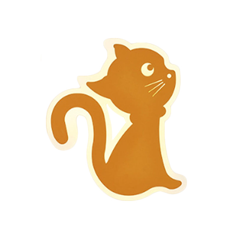 Sleek Metal Kitten Wall Light - Vibrant Macaron Colors For Bedroom Or Kindergarten