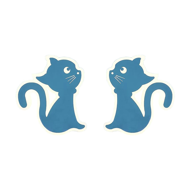 Sleek Metal Kitten Wall Light - Vibrant Macaron Colors For Bedroom Or Kindergarten