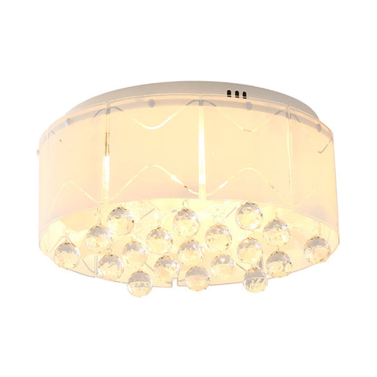 Modernist Crystal Flush Mount Lighting With Multi Lights - 18/19.5 Wide White Led Fixture