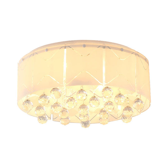 Modernist Crystal Flush Mount Lighting With Multi Lights - 18’/19.5’ Wide White Led Fixture