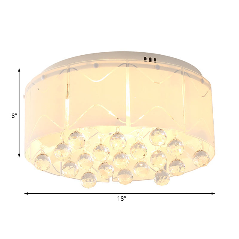 Modernist Crystal Flush Mount Lighting With Multi Lights - 18’/19.5’ Wide White Led Fixture