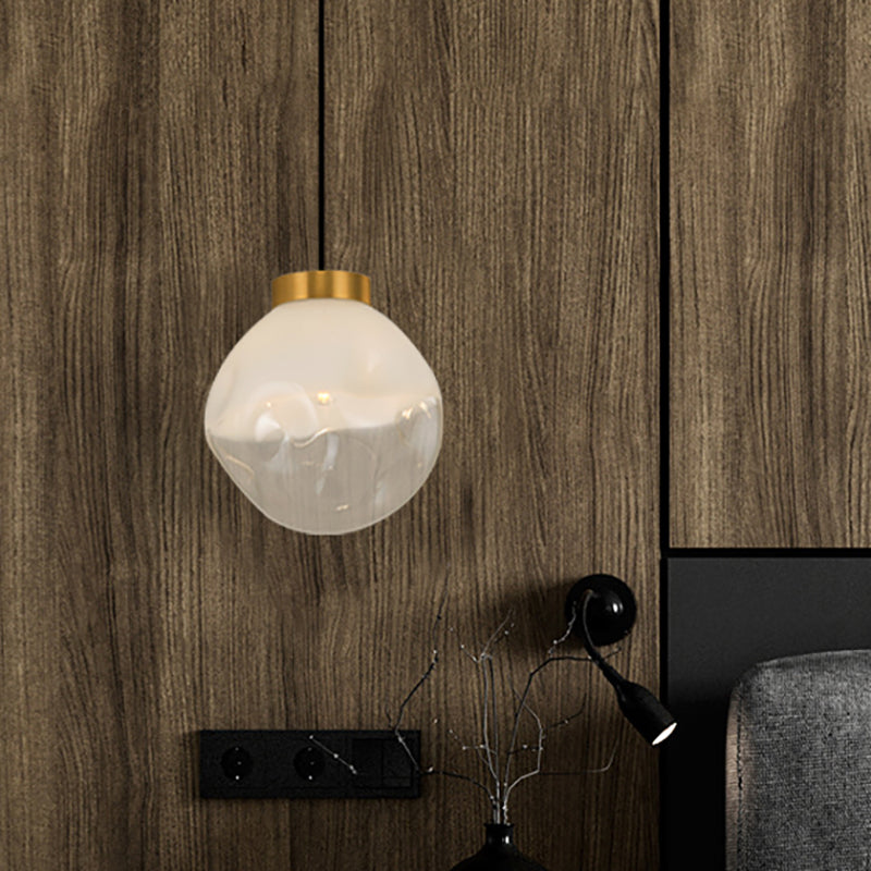 White Glass Pendant Light With Irregular Shape - Modern Kitchen Dining Room Suspension Lamp / 10