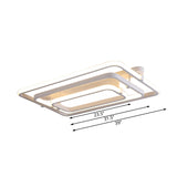 Sleek Rectangular Acrylic Semi Flush Modernist Ceiling Light Fixture With White/Warm Led Lighting -