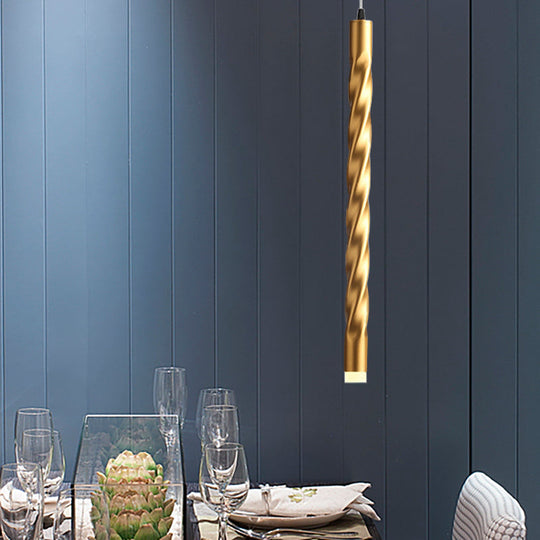 Gold Finish Modern Rope Mini Pendant Lamp - Perfect For Stair Kitchen Lighting / 24