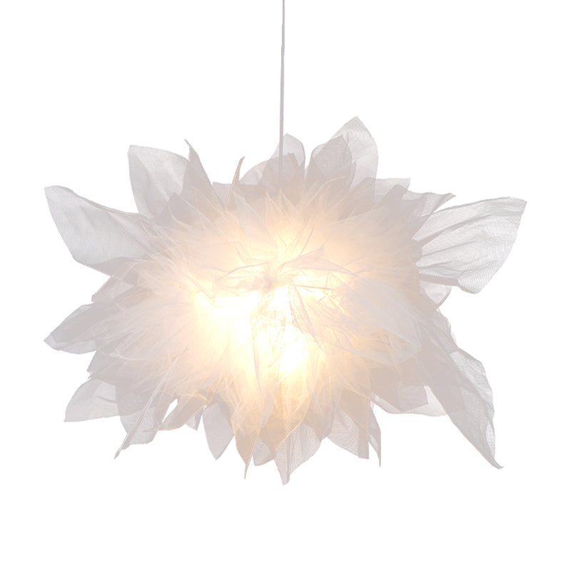 Modern Floral Pendant Light In White Perfect For Bedroom Decor