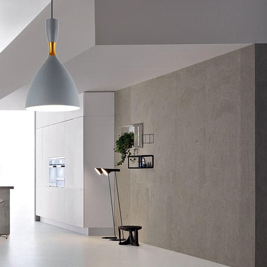 Contemporary Aluminum Funnel Suspension Pendant Lamp - Fits Study Room Or Cafe 6.5/10 Inch Wide 1