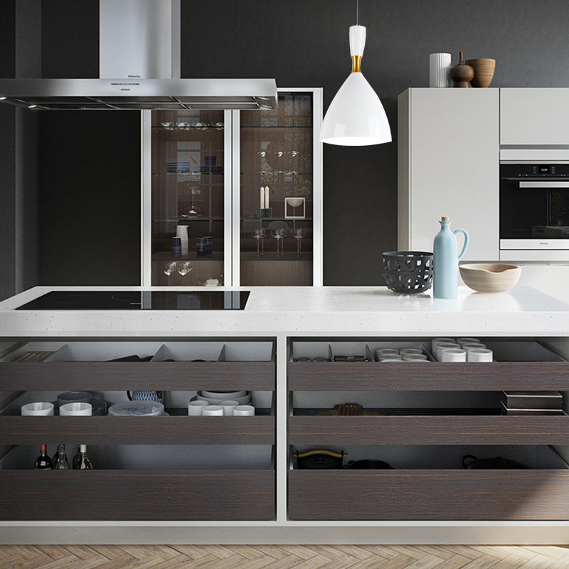 Contemporary Aluminum Funnel Suspension Pendant Lamp - Fits Study Room Or Cafe 6.5/10 Inch Wide 1