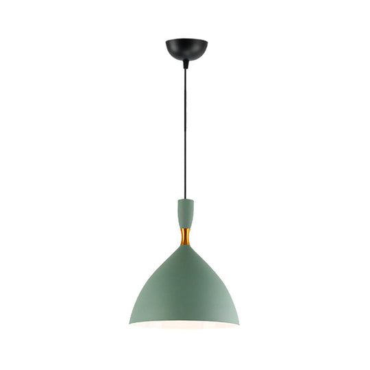 Macaron Loft One-Head Suspended Light For Restaurant Cloth Shop With Funnel Pendant In Aluminum