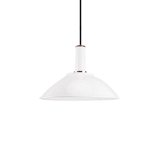 Contemporary Aluminum Hanging Light - Wide Bowl Pendant (11’/14’) Ideal For Gallery Or Factory