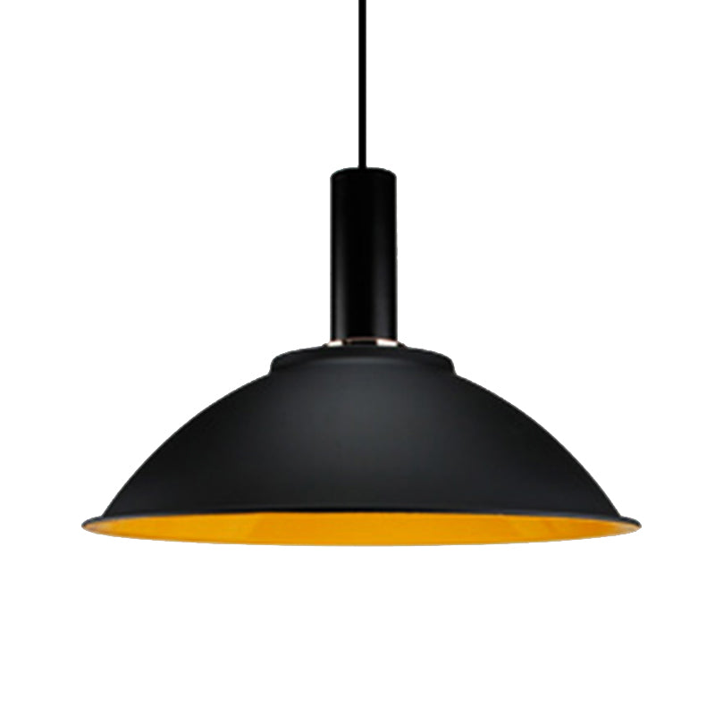 Contemporary Aluminum Bowl Pendant Light - 11/14 Wide 1 Bulb Hanging For Gallery & Factory