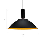 Contemporary Aluminum Hanging Light - Wide Bowl Pendant (11’/14’) Ideal For Gallery Or Factory