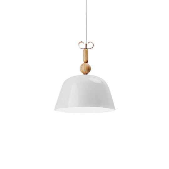 Nordic Style Metal Bell Pendant Light - 12/16 Wide Monochrome Single-Light Hanging Lamp For Kitchen