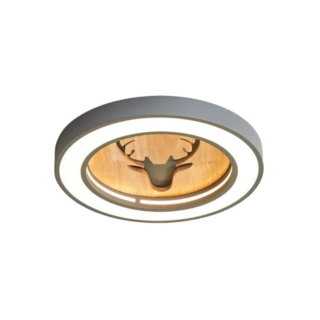 Nordic Deer Acrylic Flush Ceiling Light In Macaron Colors For Hallway