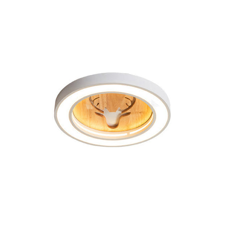 Nordic Deer Acrylic Flush Ceiling Light In Macaron Colors For Hallway