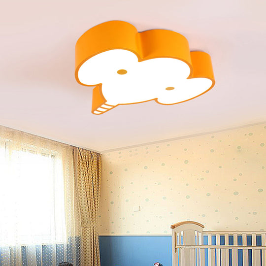 Lovely Metal Elephant Ceiling Lamp For Kindergarten And Nursing Rooms Yellow / White