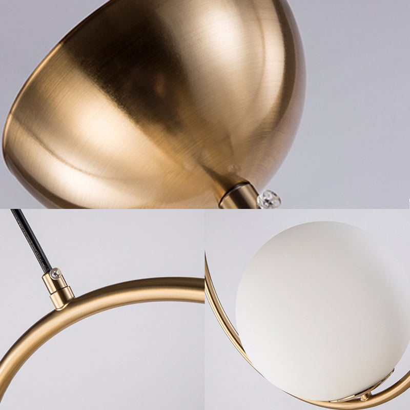 Modern Spherical Pendant Light With Frosted Glass Shade - 1 White