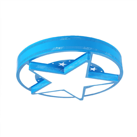 Modern Star Metal & Acrylic Bathroom Ceiling Light - Circle Flush Mount Lamp