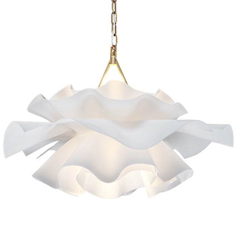 Stylish White Acrylic Pendant Light - Modern Flower Suspension Design For Bedroom