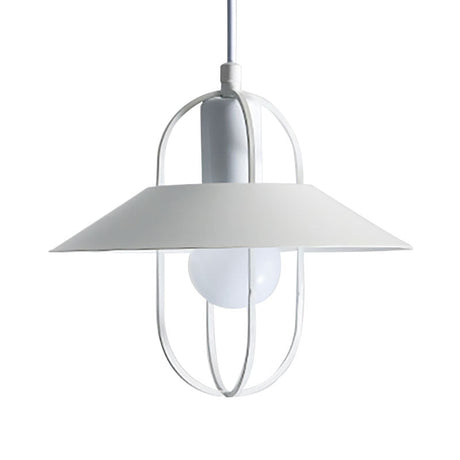 Modern Metal Hanging Light - Black/Pink/White Lantern Suspension 1
