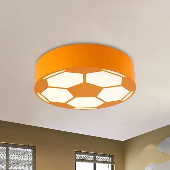 Colorful Football Flushmount Childrens Led Ceiling Light With Acrylic Shade