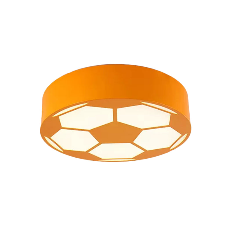 Colorful Football Flushmount Children’s Led Ceiling Light With Acrylic Shade