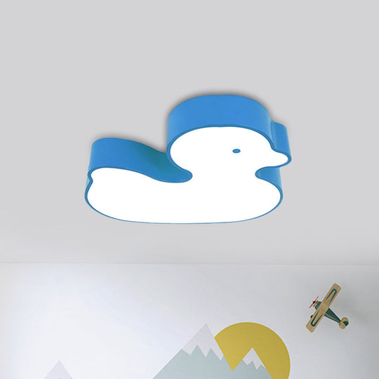 Little Duck Led Flush Mount Childrens Lamp With Colorful Acrylic Close To Ceiling Fixture