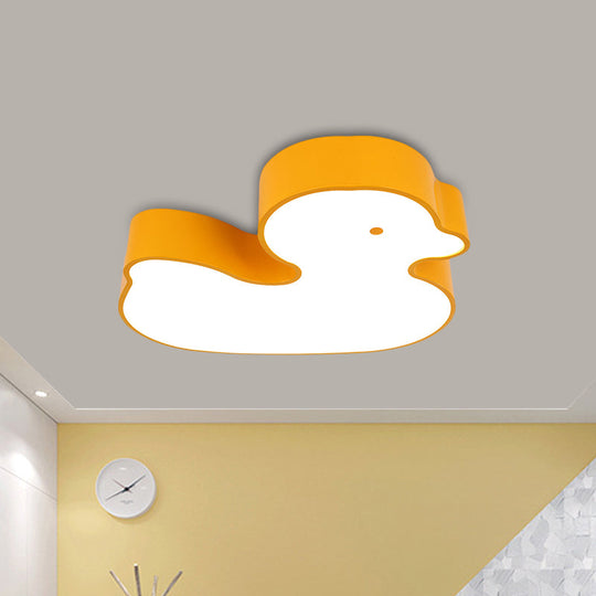 Little Duck Led Flush Mount Childrens Lamp With Colorful Acrylic Close To Ceiling Fixture