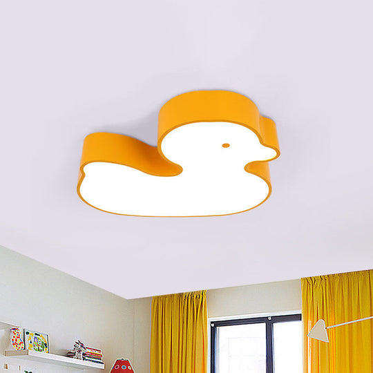 Little Duck Led Flush Mount Childrens Lamp With Colorful Acrylic Close To Ceiling Fixture