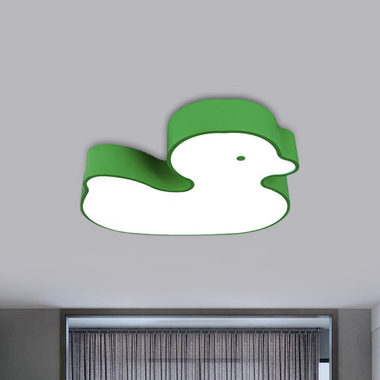 Little Duck Led Flush Mount Children’s Lamp With Colorful Acrylic Close To Ceiling Fixture