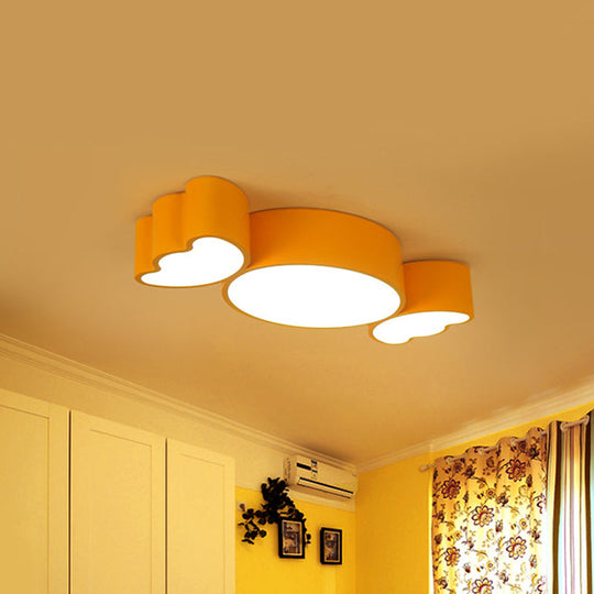 Led Candy Pendant Light For Children’s Room - Red/Pink/Yellow Flush Mount Ceiling Fixture With